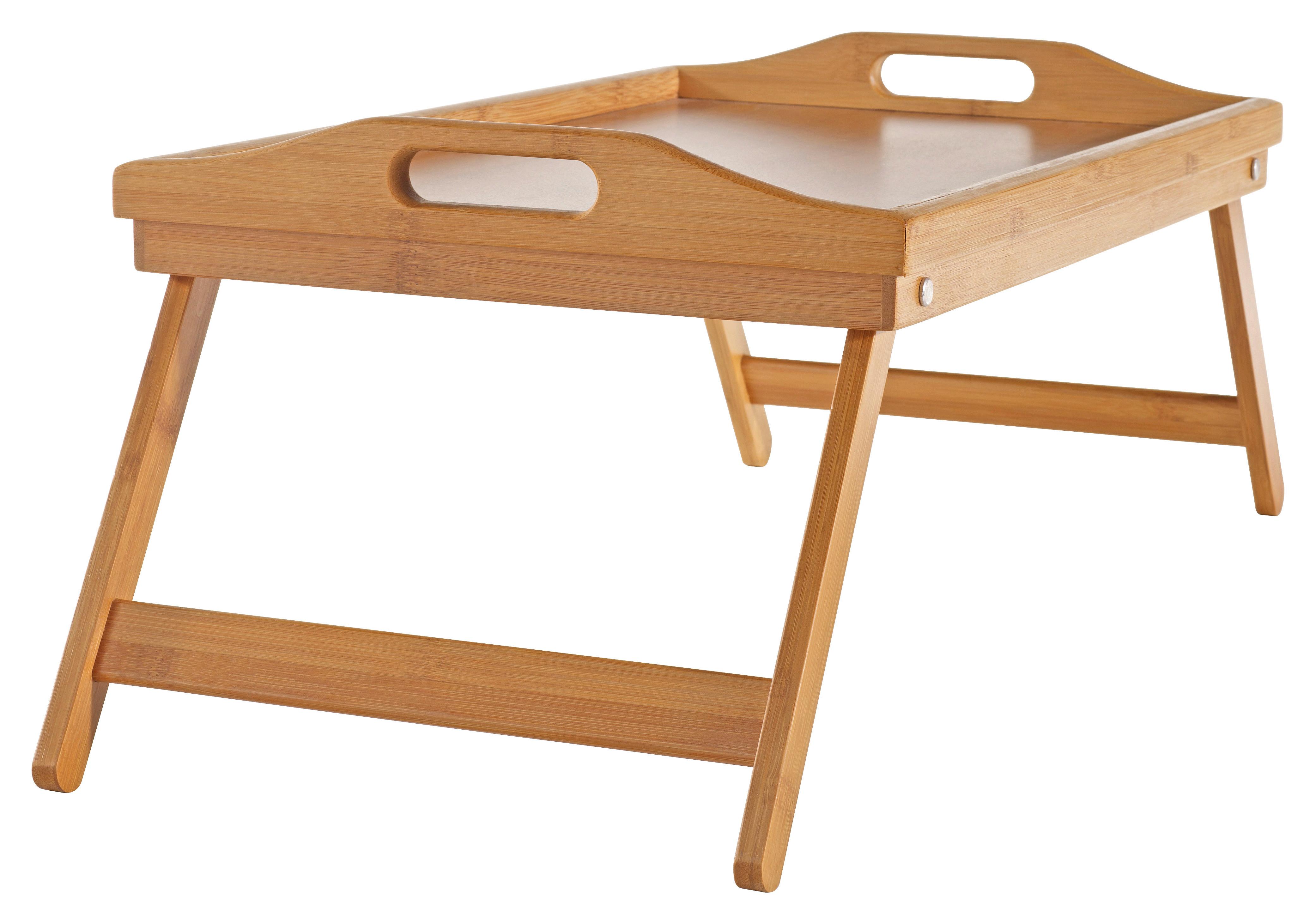 Serviertablett aus Bambus - Naturfarben, Konventionell, Holzwerkstoff/Kunststoff (50/30/24cm) - Zandiara