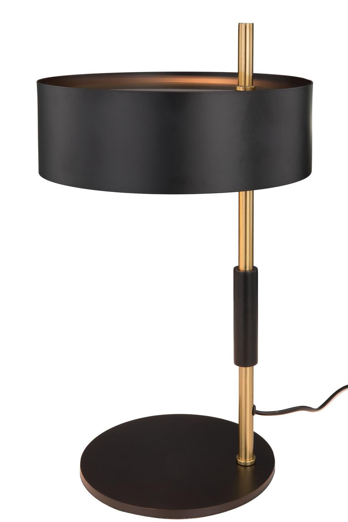 LAMPA STOŁOWA STOCKHOLM - czarny/kolor złoty, Design, metal (27/41cm) - Novel