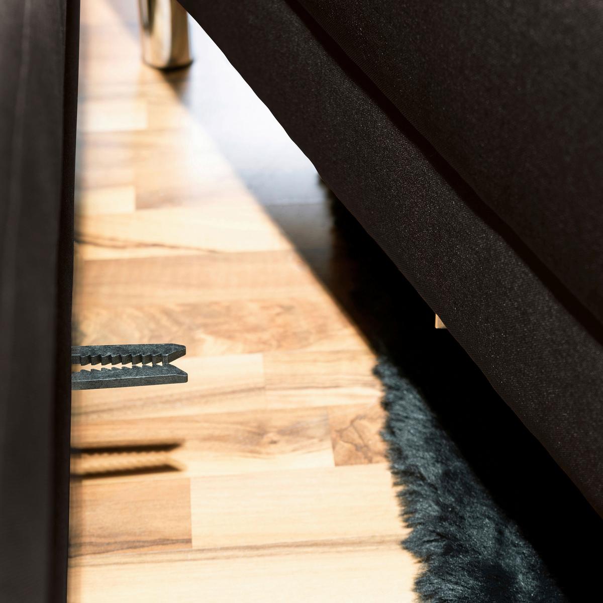 ECKSCHLAFSOFA JUST FASHION - Chromfarben/Dunkelbraun, KONVENTIONELL, Textil/Metall (152/230cm) - Max Winzer