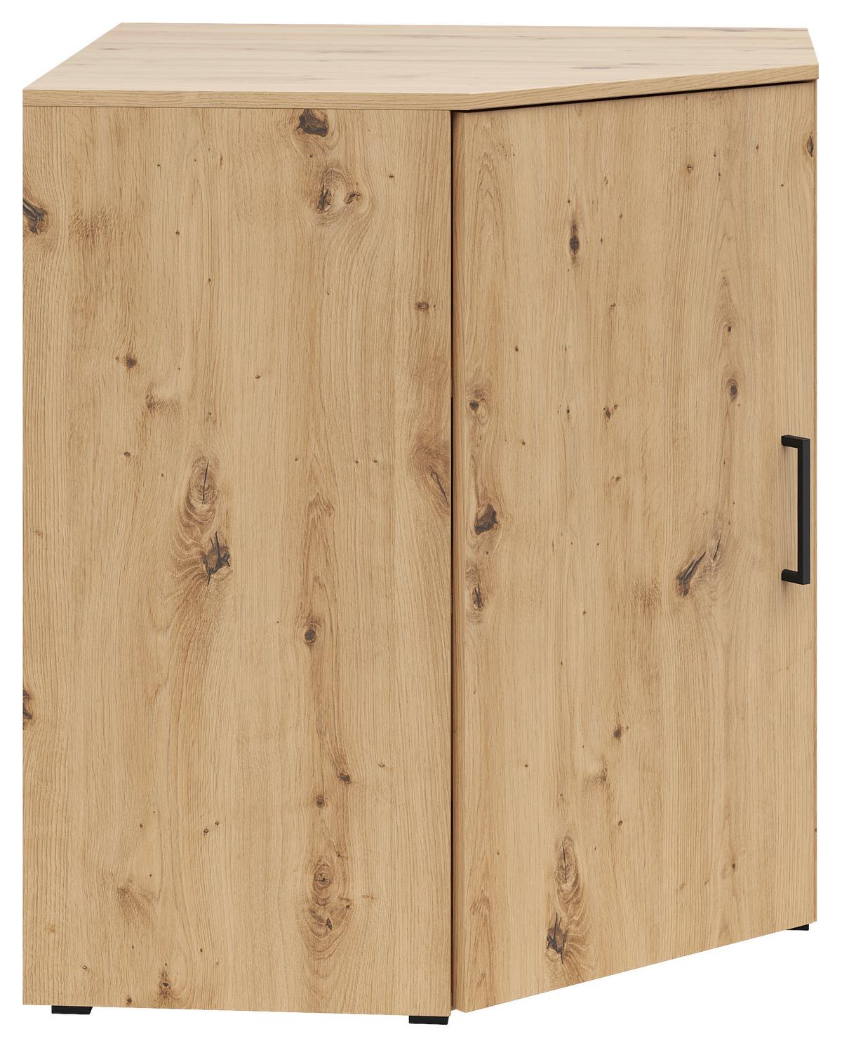 Eckkommode Multistauraum Eiche Artisan - Anthrazit/Schwarz, Modern, Holzwerkstoff/Kunststoff (71,5/83/71,5cm) - Premium Living