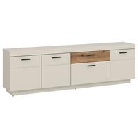 Comodă TV LIGHTNING - cașmir/culoare lemn stejar, Modern, material pe bază de lemn (200/62,8/41,6cm) - Modern Living