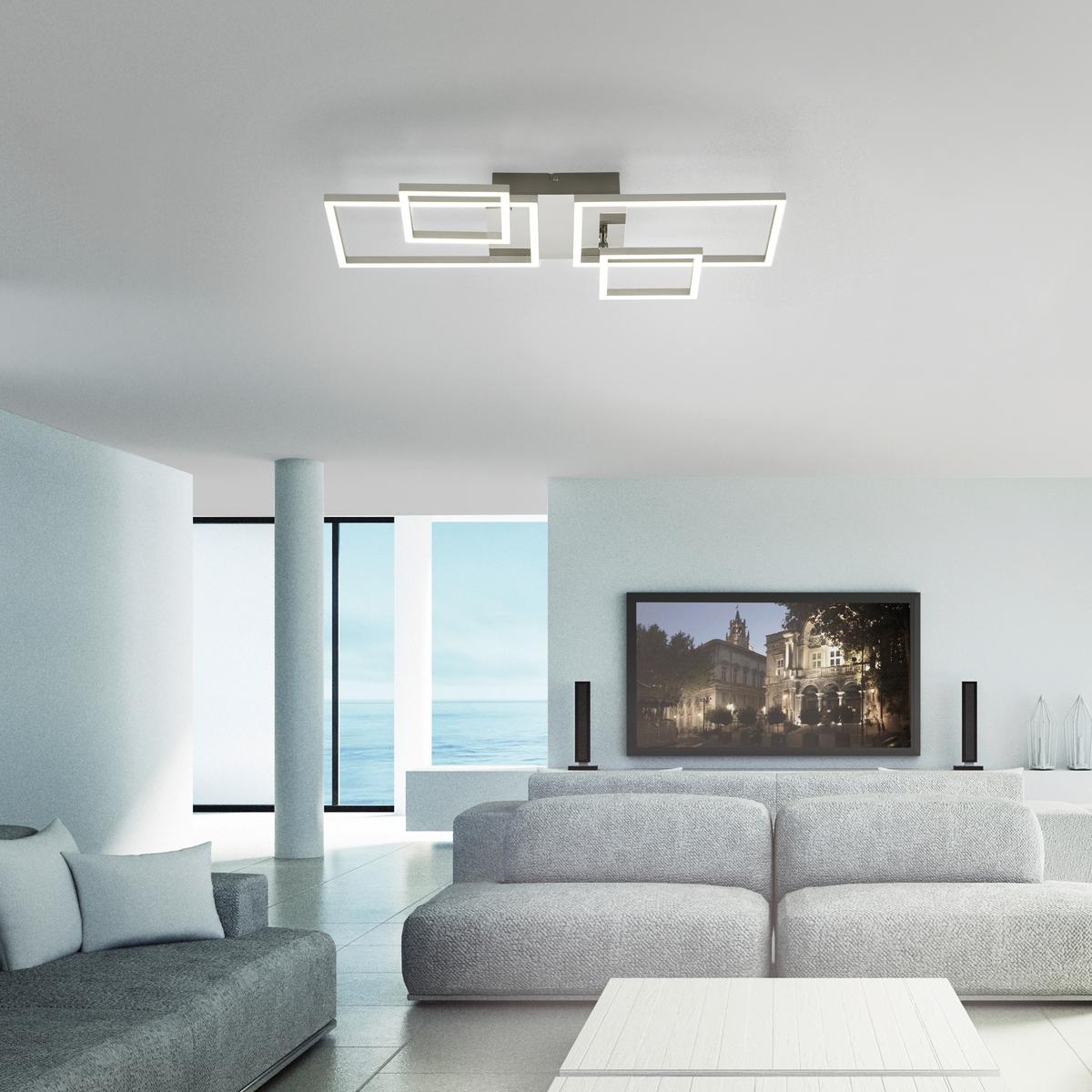LED-Deckenleuchte Iven max. 40 Watt - Alufarben/Nickelfarben, Basics, Kunststoff/Metall (65/75/33,8cm)