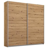 Ormar S Kliznim Vratima Subito - hrast Artisan/boje aluminija, Moderno, drvni materijal/metal (181/197/61cm) - Modern Living