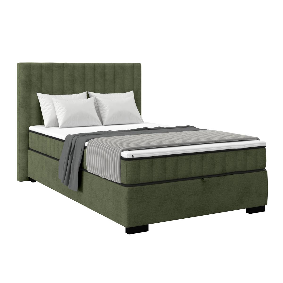 Box Krevet Maya C - maslinasto zelena/crna, Moderno, drvni materijal/drvo (100/200cm) - Modern Living