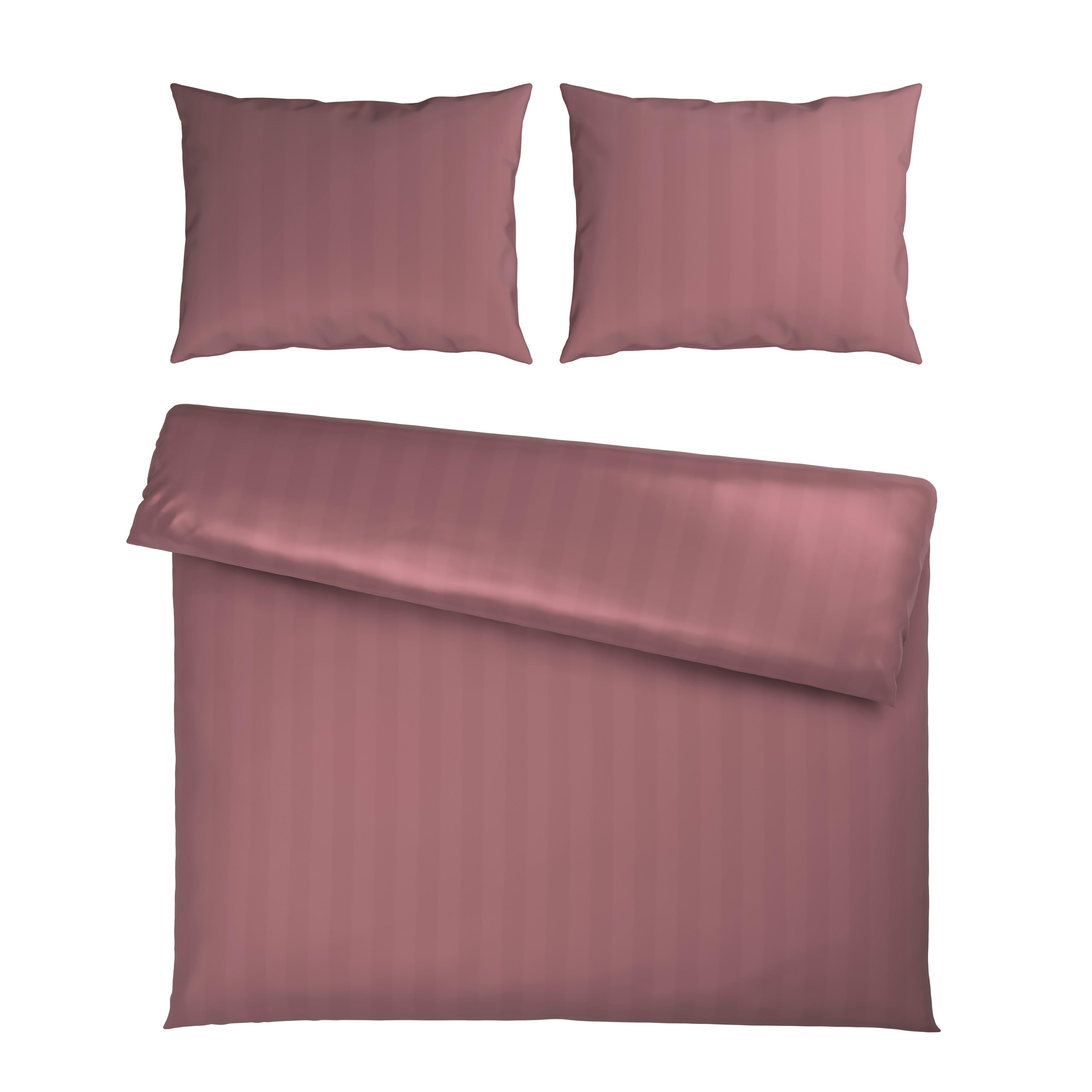 Bettwäsche Xenia Streif XXL Mauve ca. 200x220cm - Mauve, MODERN, Textil (200/220cm) - Premium Living