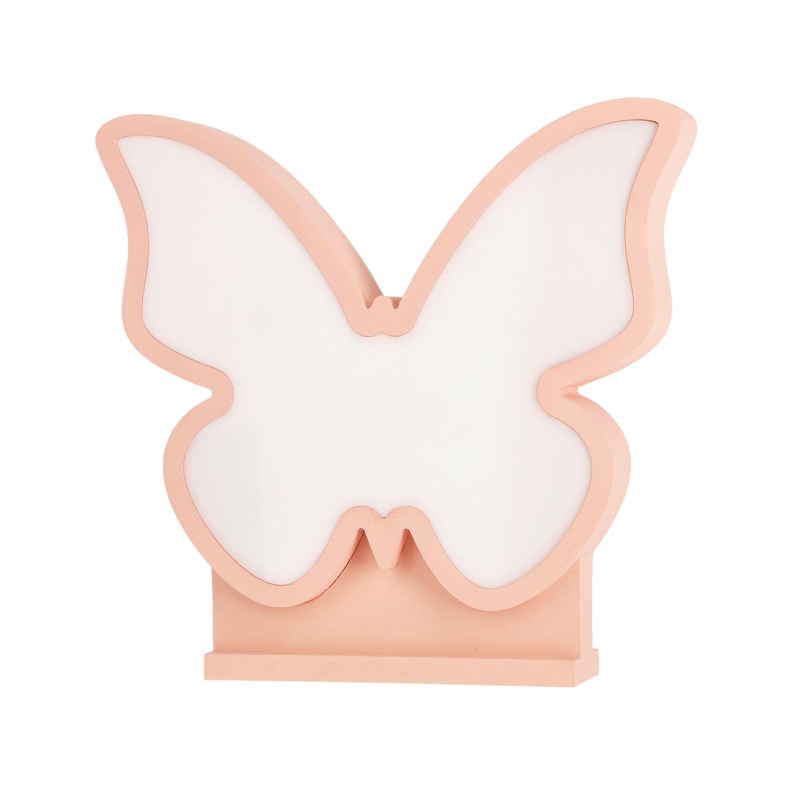 Dječja Stolna Svjetiljka Butterfly - ružičasta, Basics, drvni materijal/plastika (28.5/5/26.5cm)