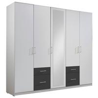 Ormar S Klasičnm Vratima Freiburg - bijela/srebrne boje, Design, staklo/drvni materijal (225/210/58cm) - Modern Living