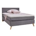 Boxspringbett Grau 140x200cm - Eichefarben/Grau, MODERN, Karton/Holz (206/140/100cm) - MODERN LIVING