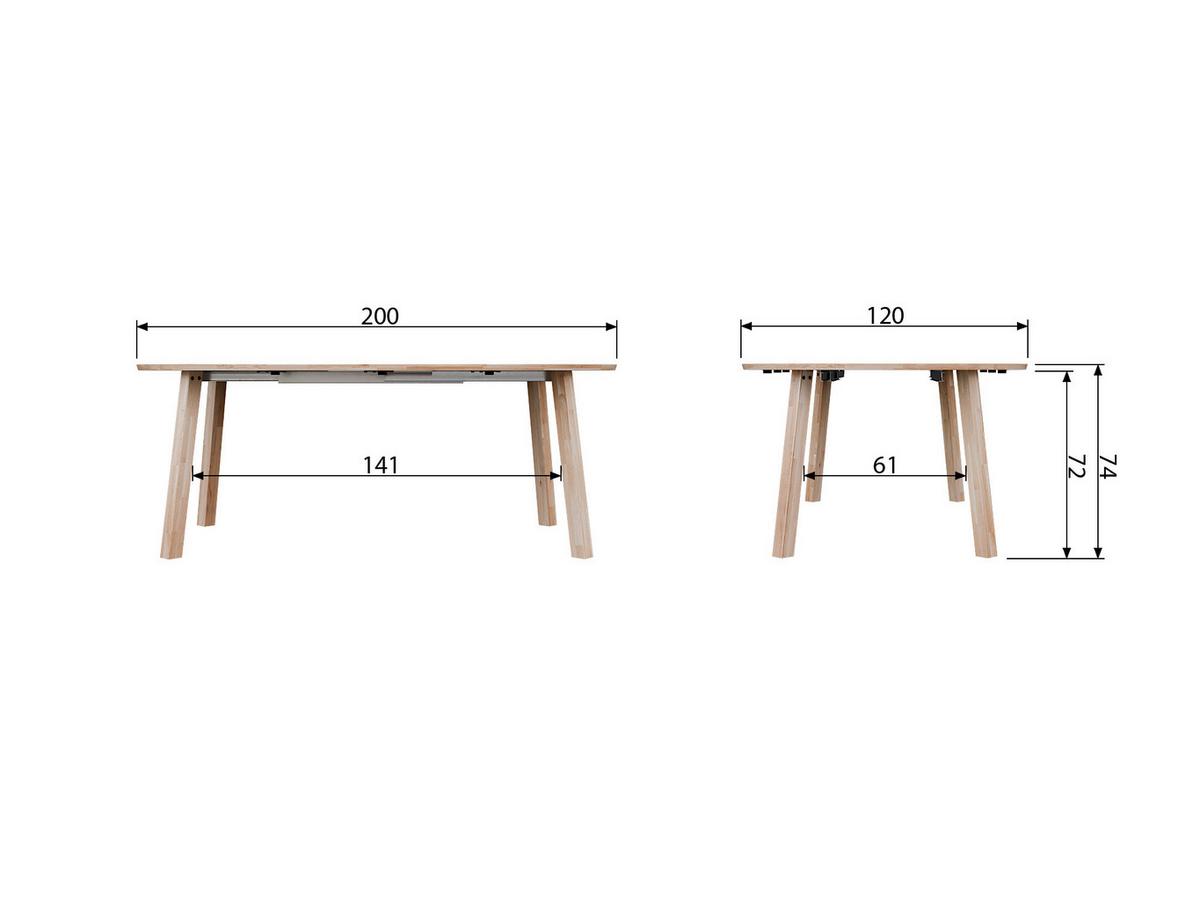 Esstisch Lange Jan Eichefarben - Eichefarben, Design, Holz (120-200/120/75cm) - Livetastic