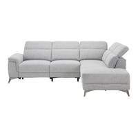 Wohnlandschaft Köln Grau Webstoff - Grau, MODERN, Kunststoff/Textil (283/98/212cm) - Bessagi Home