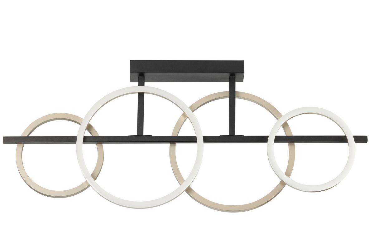 LED-Deckenleuchte Carsten Schwarz/Champagner max. 40 W - Champagner/Schwarz, Basics, Kunststoff/Metall (95/40/7cm)