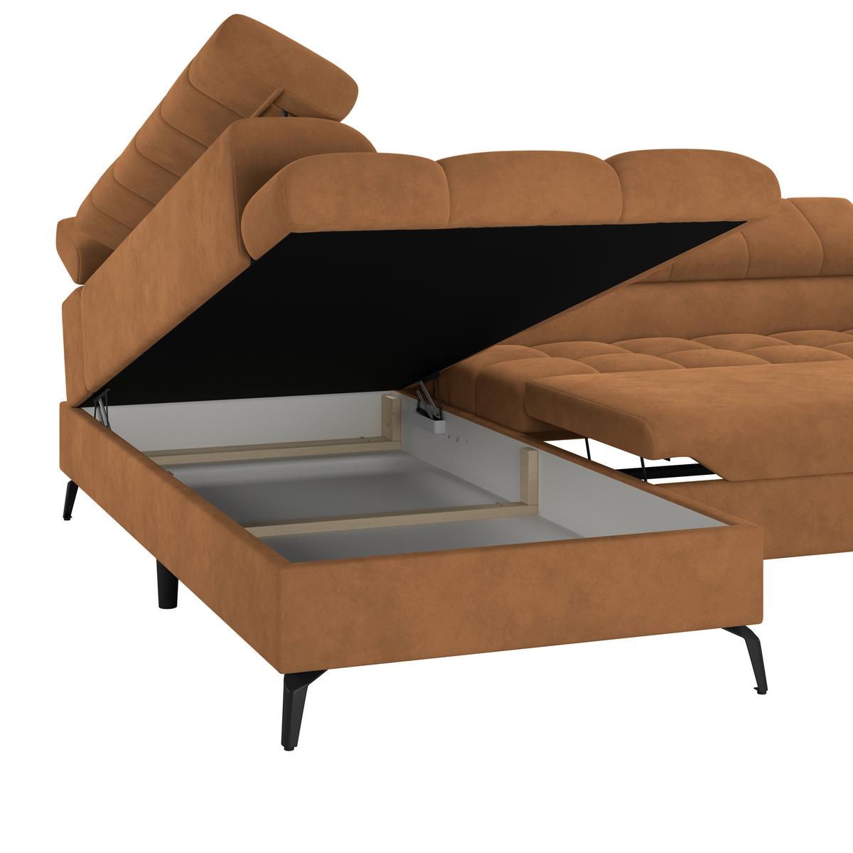 Kutna Garnitura Volf - smeđa/crna, Trend, tekstil/metal (203/261cm)