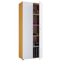Mehrzweckschrank Vandol I Weiß/Buchefarben - Buchefarben/Silberfarben, Design, Holzwerkstoff/Kunststoff (71/180/39cm) - MID.YOU
