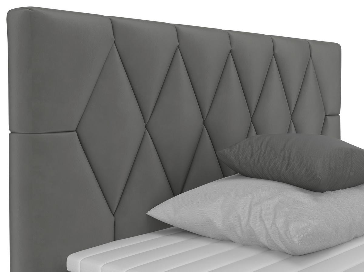 Boxspringbett Josie B Graphitfarben ca. 140x200cm - Graphitfarben/Schwarz, KONVENTIONELL, Holz/Holzwerkstoff (140/200cm) - Mömax