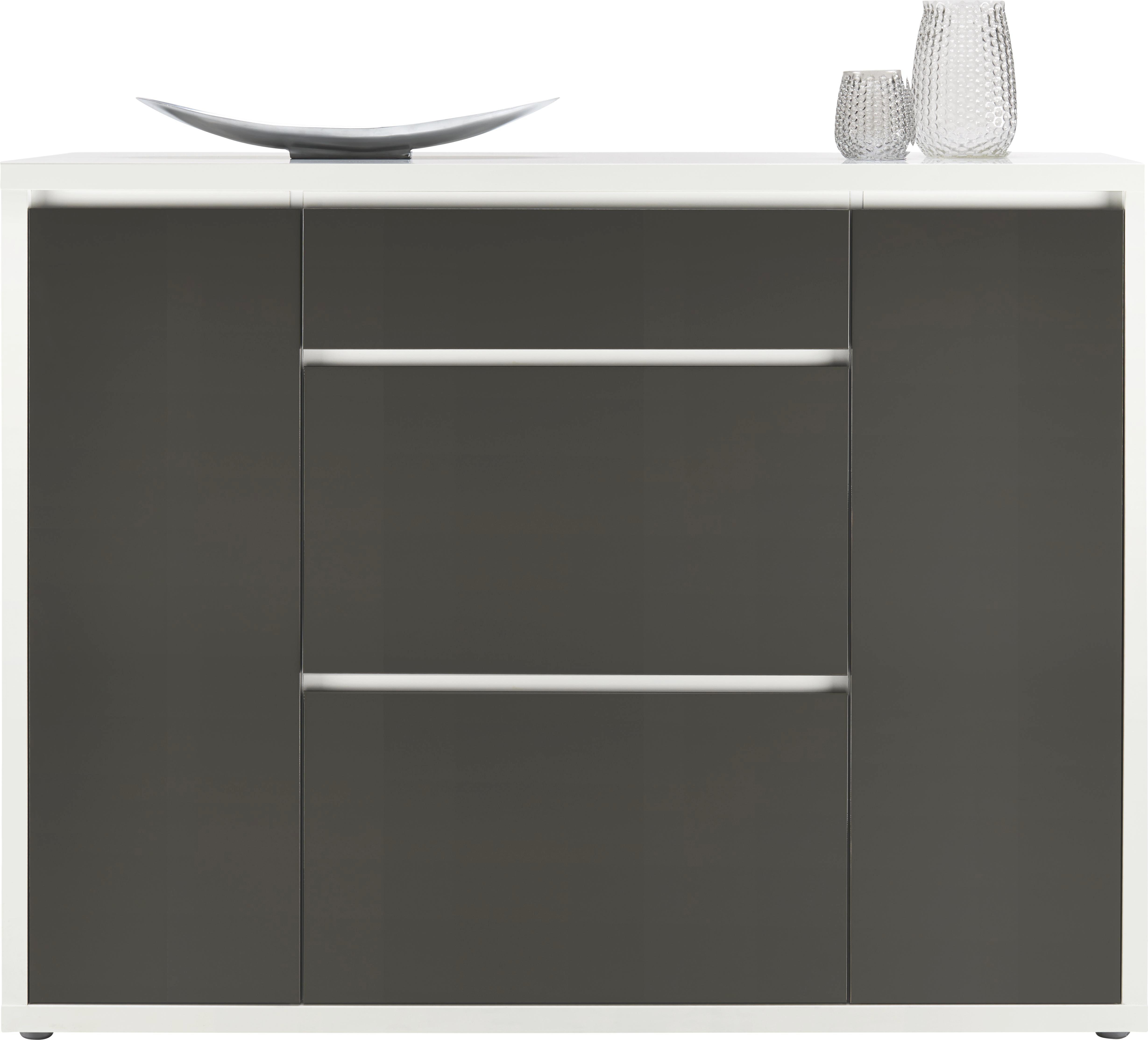 Schuhschrank in Anthrazit/Weiß - Anthrazit/Weiß, LIFESTYLE, Holzwerkstoff (133,4/100/34cm) - Mömax modern living