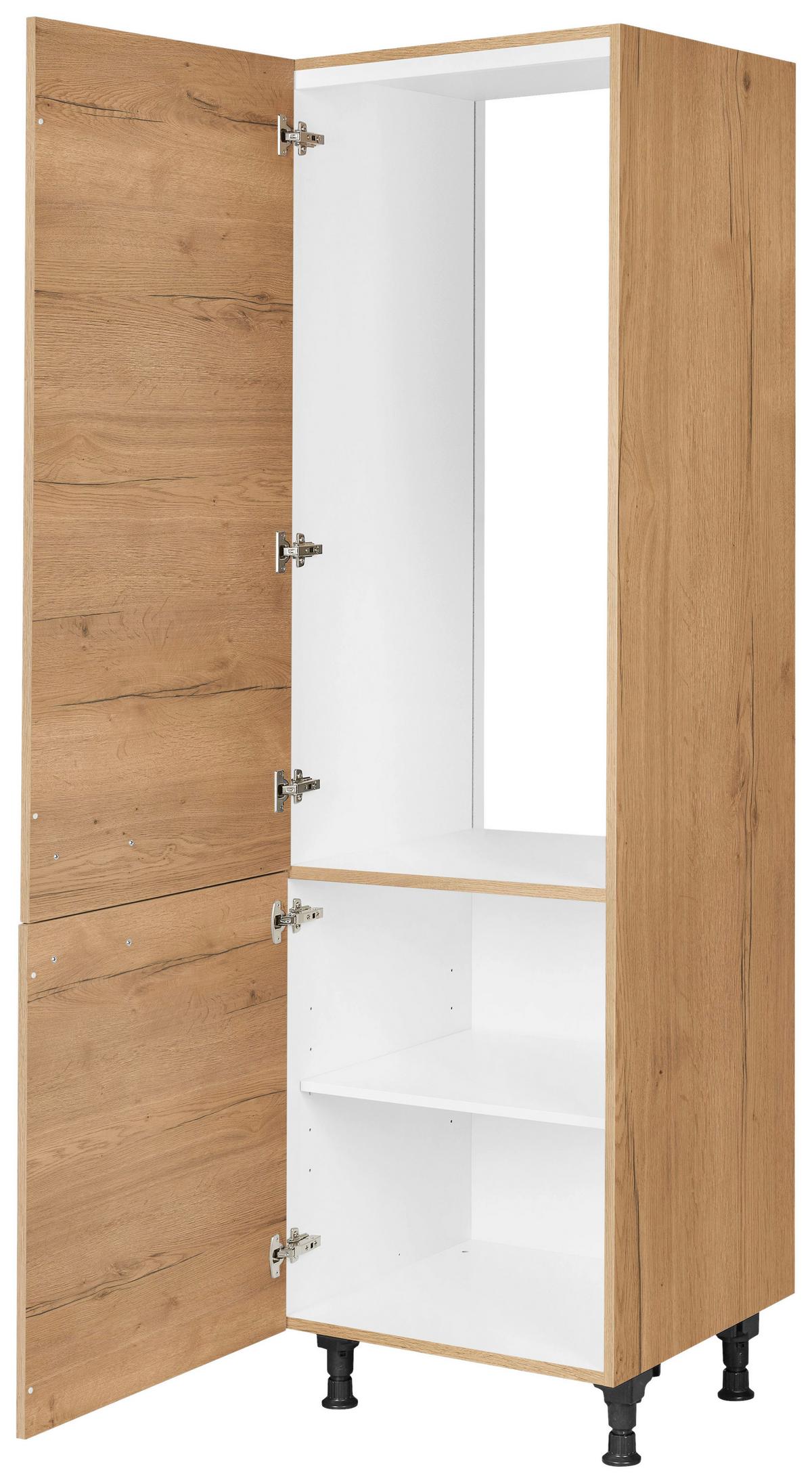 Geräteumbauschrank Structura Eiche - Eichefarben/Schwarz, MODERN, Holzwerkstoff/Metall (60/216,6/58cm) - Nobilia