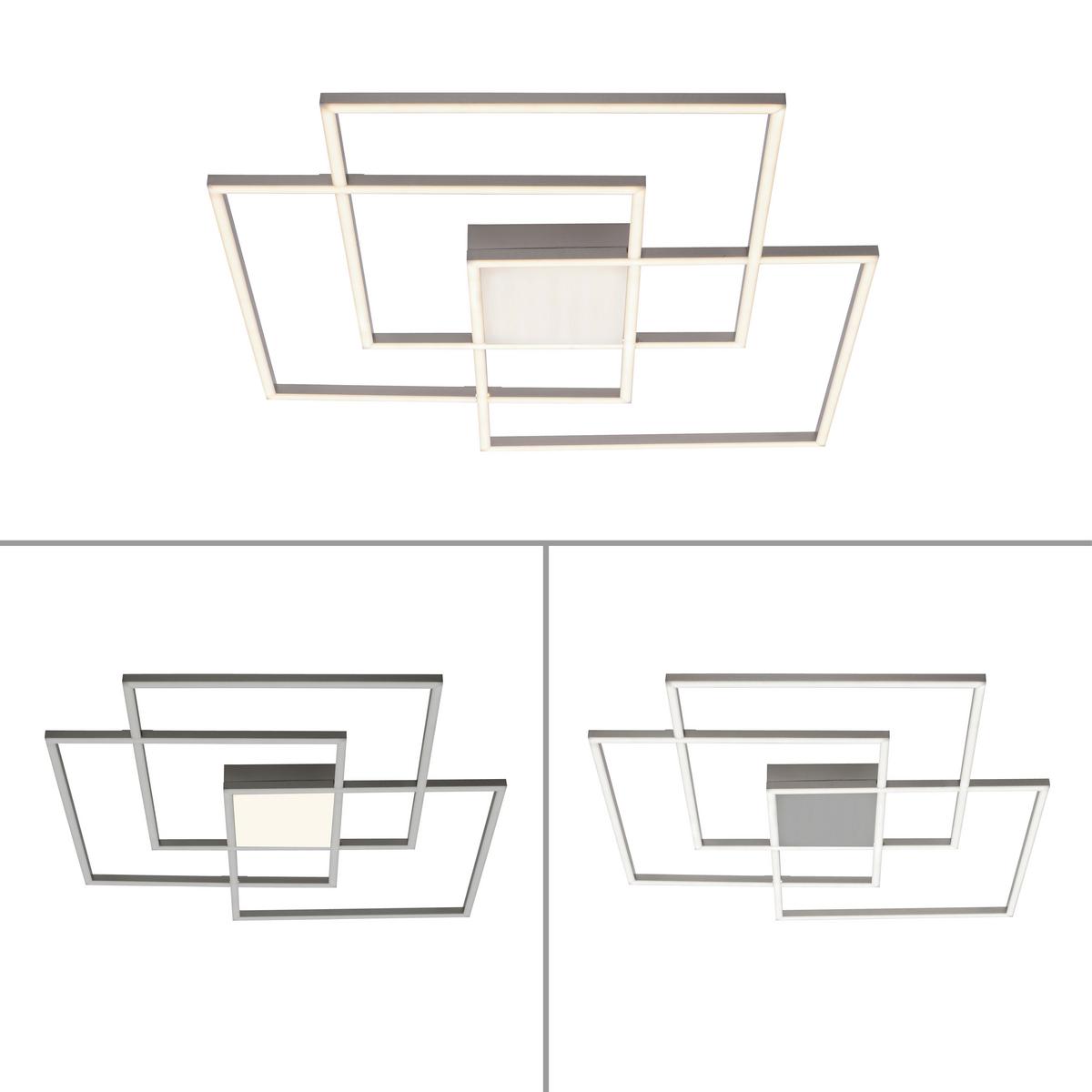 LED-Deckenleuchte Asmin max. 48 Watt - Silberfarben, Design, Kunststoff/Metall (75/75/6cm)