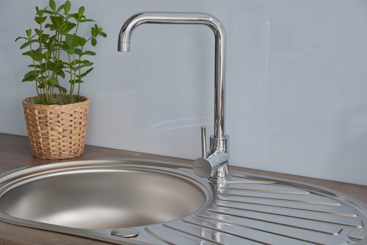 Spüle Edelstahl B: ca. 77 cm - Edelstahlfarben, Trend, Metall (77/20/48cm) - Respekta