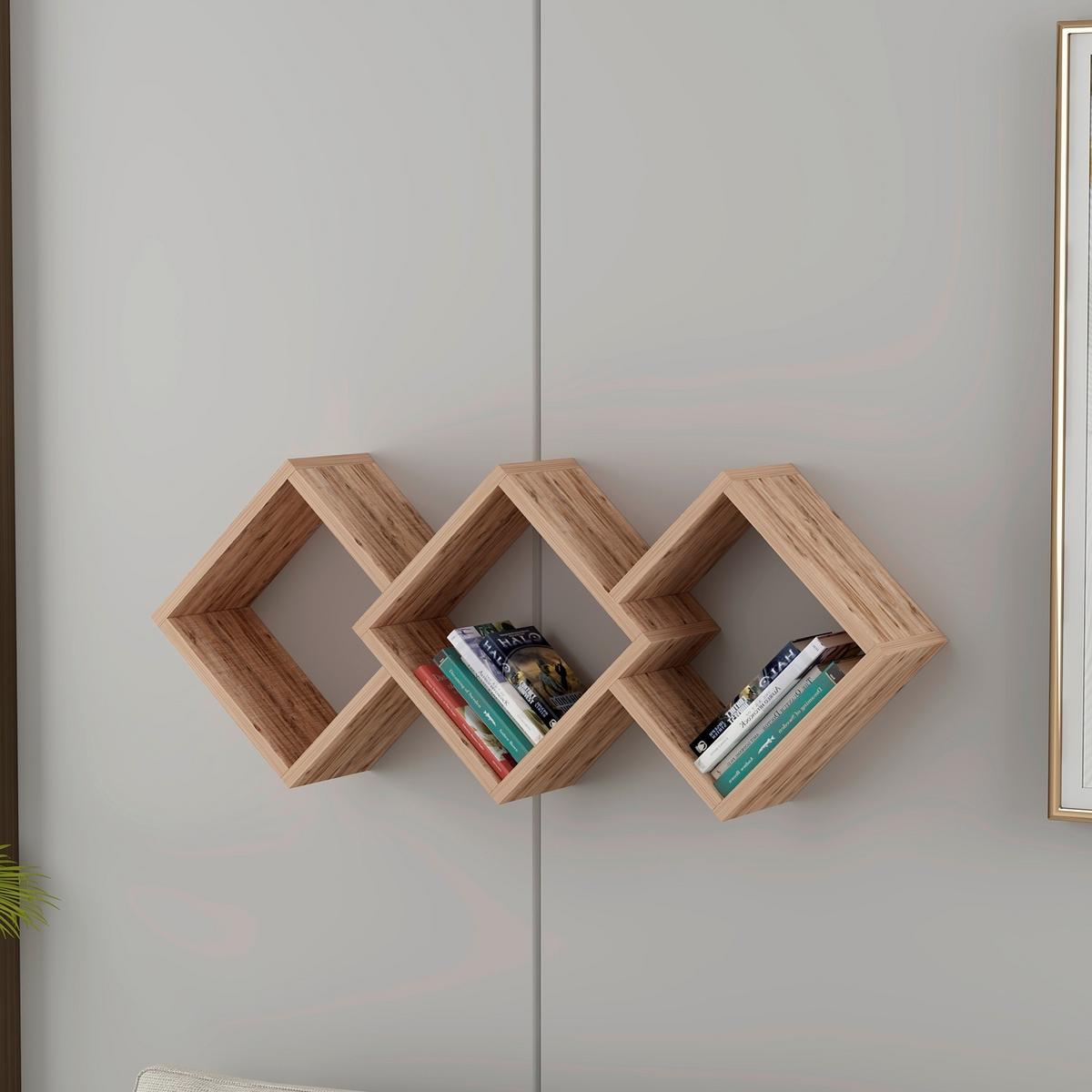 WANDREGAL GALAXY WANDREGAL - Kieferfarben, Design, Holzwerkstoff (102/42/20cm) - Livetastic