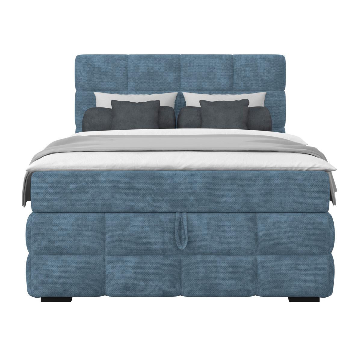 PAT BOX VEGA - albastru/alb, Trend, lemn/textil (120/200cm) - Modern Living