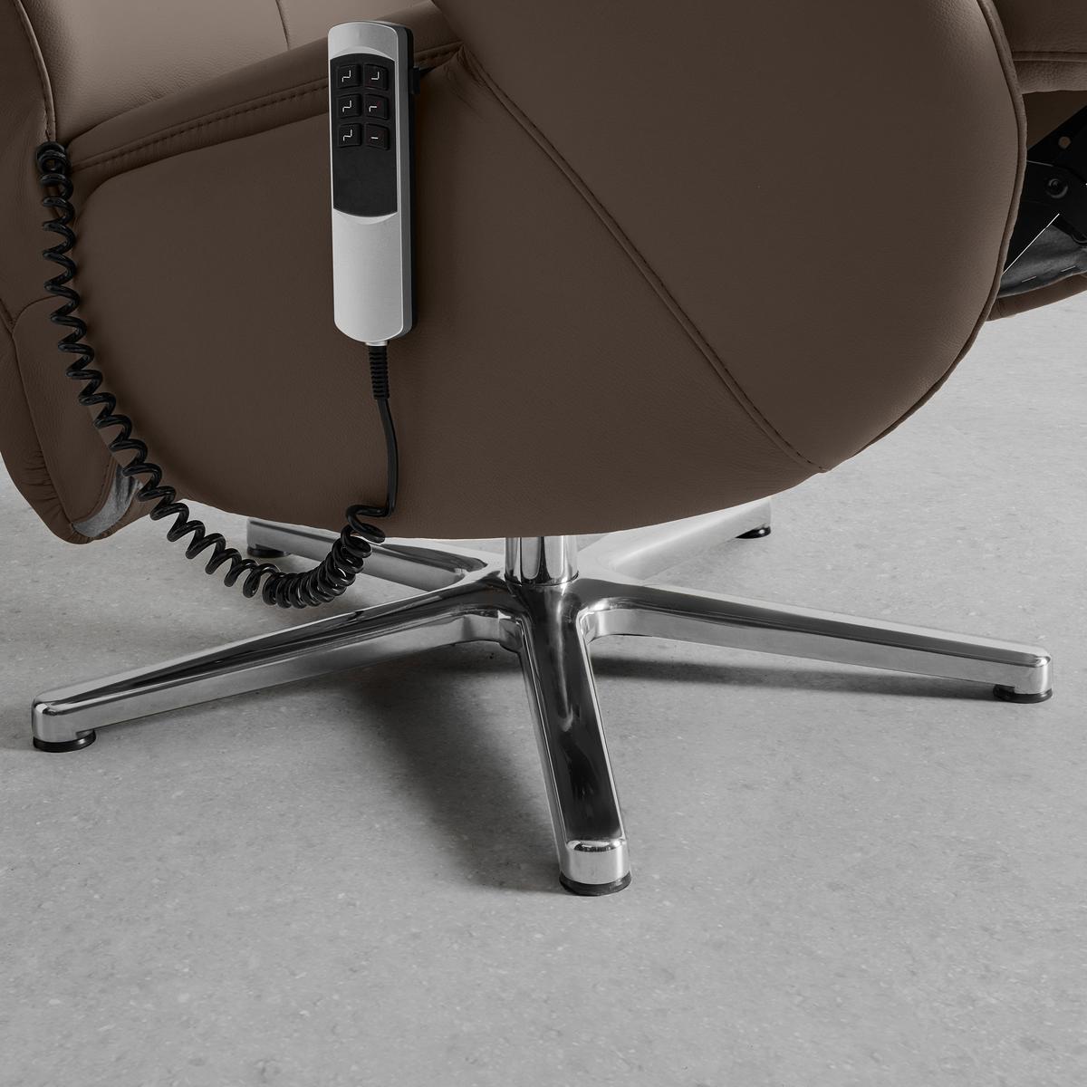 Relaxsessel Sitting 2 Mokka - Chromfarben/Mokka, MODERN, Leder (70/111/80cm) - Premium Living