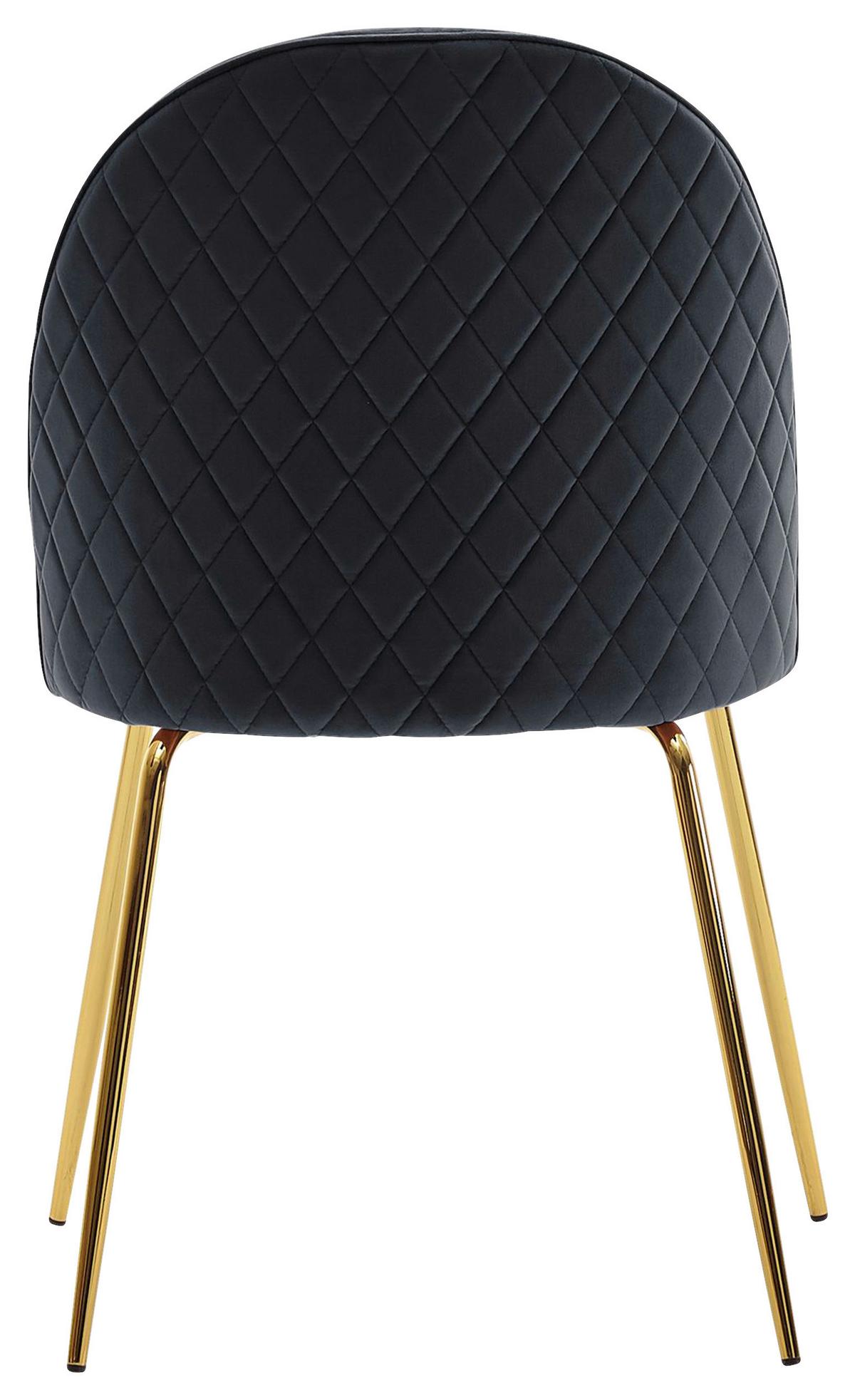 Set Stolov Leon, Črna, 2-Delni - zlate barve/črna, Design, kovina/tekstil (53/86/50cm) - MID.YOU