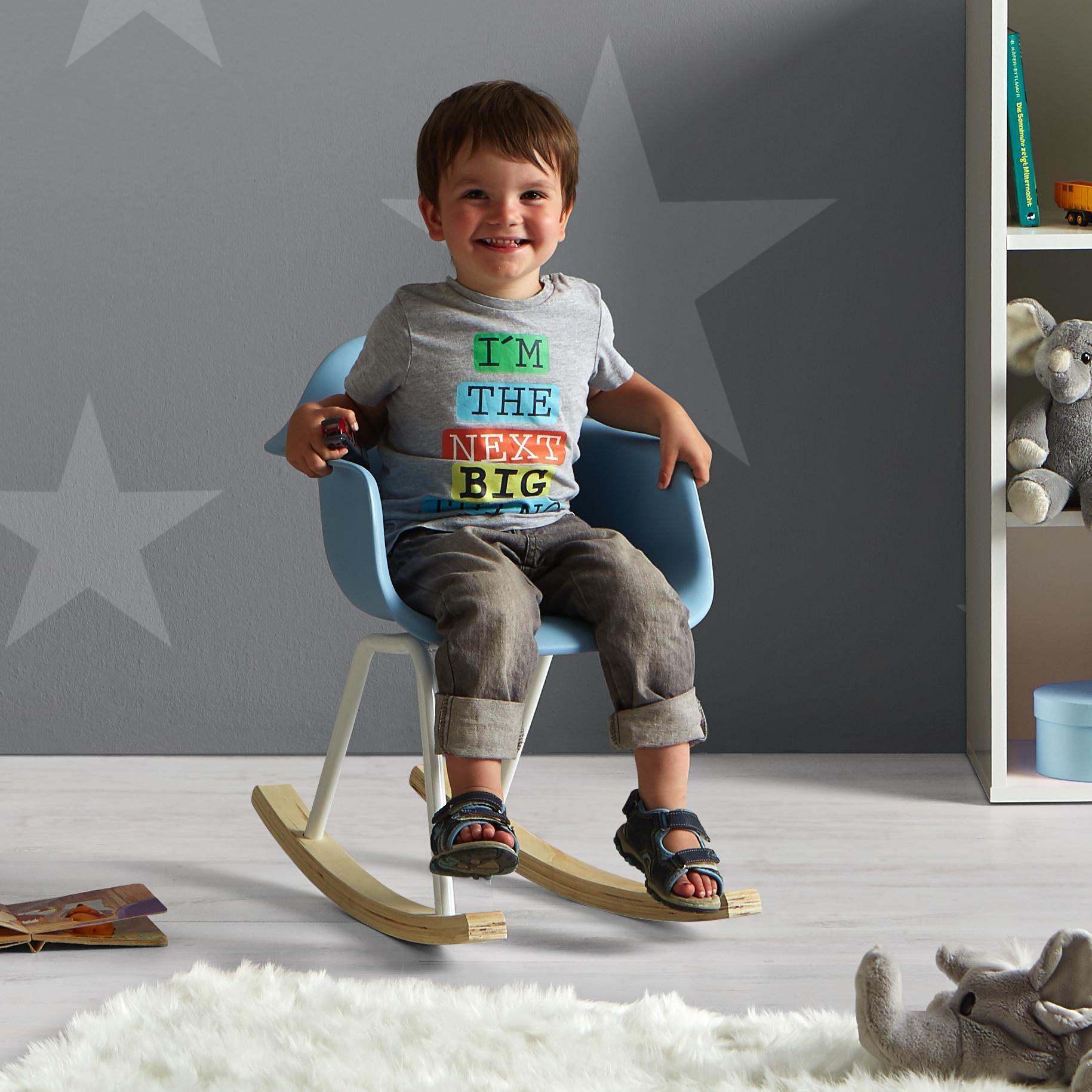 Kinderschaukelstuhl in Blau 'Bobby' - Blau, MODERN, Holz/Kunststoff (41,5/60/54cm) - Bessagi Kids