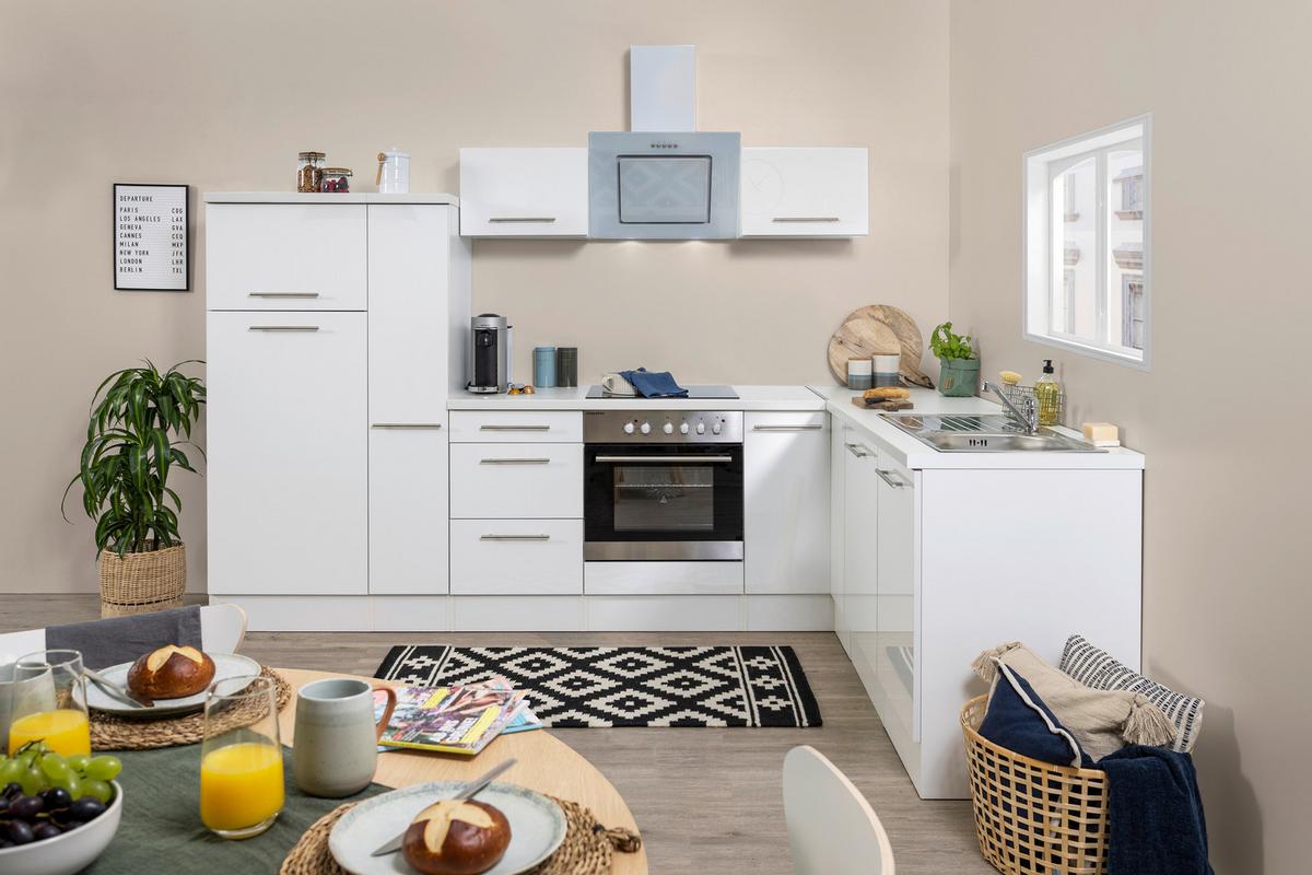 Kotna Kuhinja Respekta, Bela - barve nerjavečega jekla/bela, Konvencionalno, kovina/leseni material (290/200cm) - Respekta