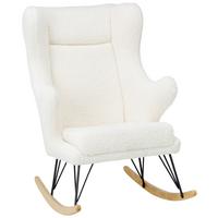 Schaukelstuhl Shawn in Creme - Creme/Schwarz, ROMANTIK / LANDHAUS, Holz/Textil (76/111/109cm) - Zandiara