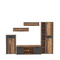 Dnevni Regal Pablo, Barva Hrasta, Siva - siva/barve aluminija, Konvencionalno, kovina/leseni material (277,4/183/39,5cm) - Ti'me