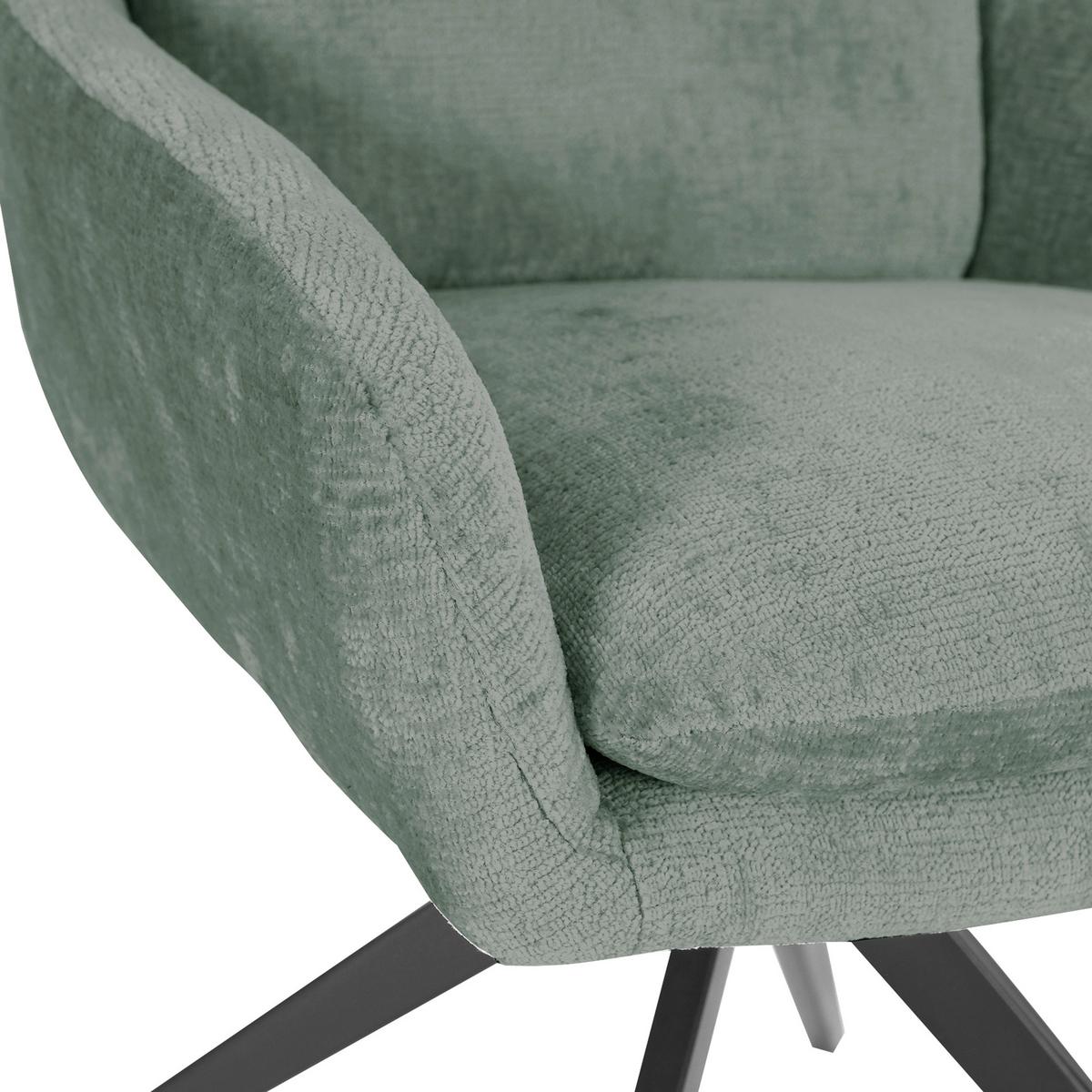 KRZESŁO Z PODŁOKIETNIKAMI OLMO - czarny/jadeitowa zieleń, Design, metal/tkanina (60/89/69cm) - Landscape