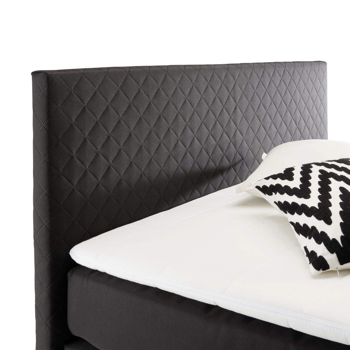 Boxspringbett Mali New Schwarz ca. 160x200cm - Chromfarben/Schwarz, KONVENTIONELL, Textil (160/200cm) - Based