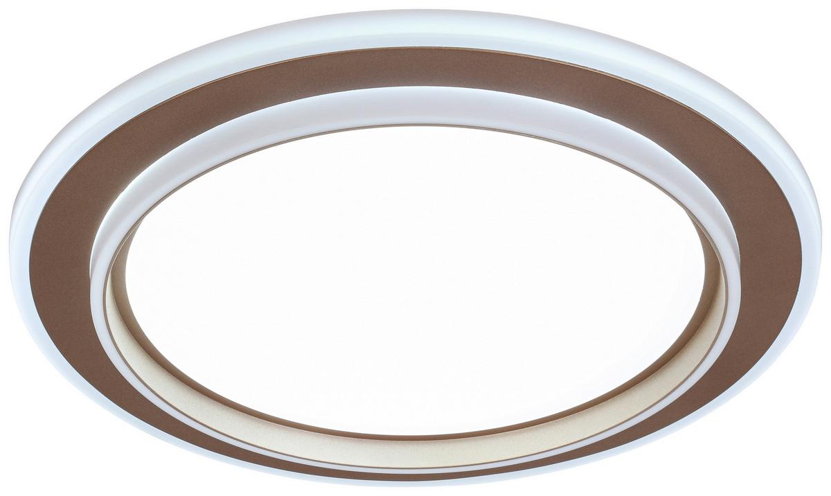 LED-Deckenleuchte Prol Weiß/Cappuccino max. 24 Watt - Champagner/Weiß, MODERN, Kunststoff/Metall (46/5,5cm) - Mömax