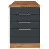 Kochfeldumbauschrank Florenz ca. 60 cm Grau/Eiche - Eiche Wotan/Grau, Design, Holzwerkstoff/Metall (60/86/60cm) - Held