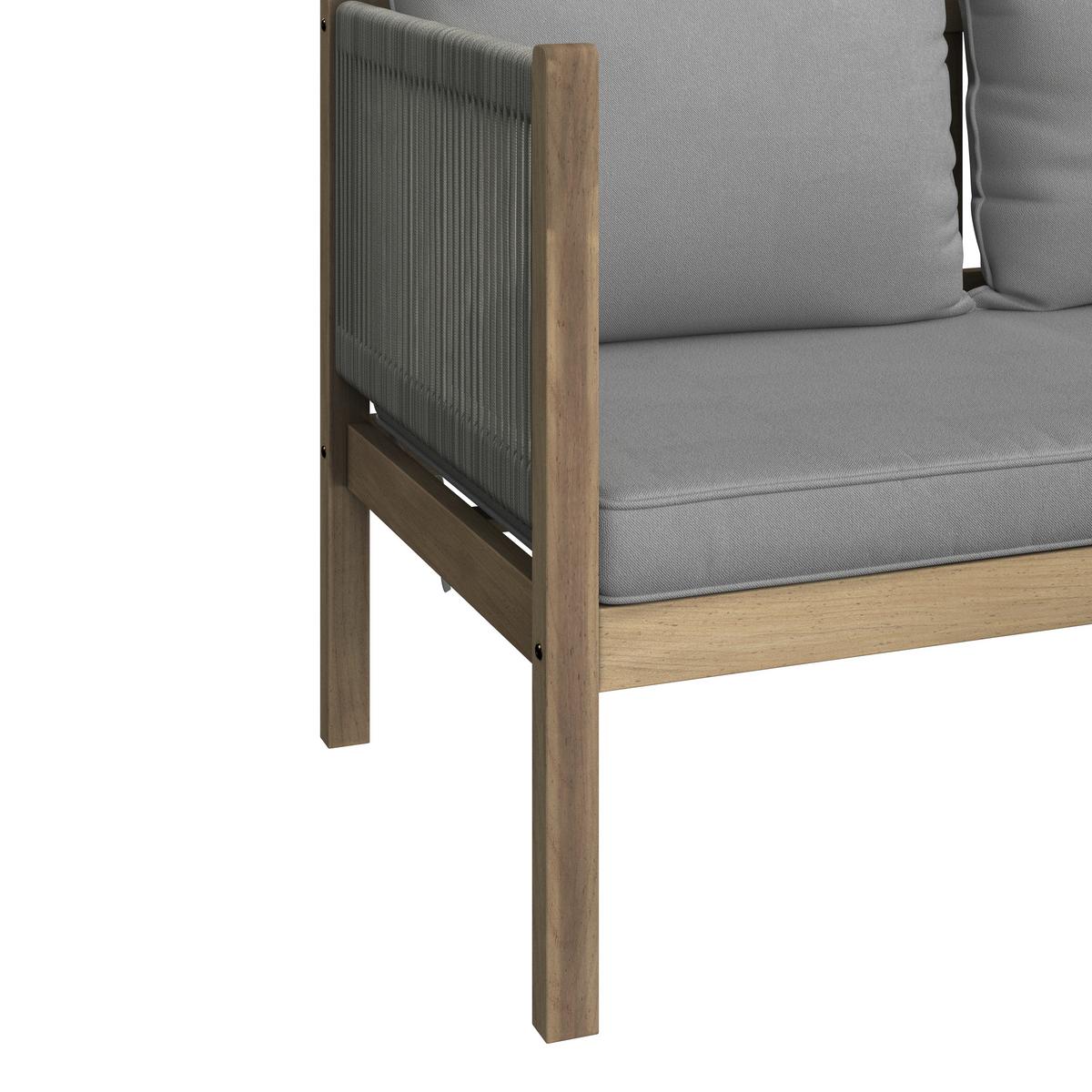 KOMPLET MEBLI TARASOWYCH MARINA - antracytowy/kolor drewna tekowego, Modern, tworzywo sztuczne/drewno (240/180cm) - Ambia Garden