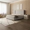 Polsterbett Maya ca. 180x200 cm Hellgrau - Dunkelbraun/Hellgrau, Modern, Holz/Textil (180/200cm) - Bessagi Home