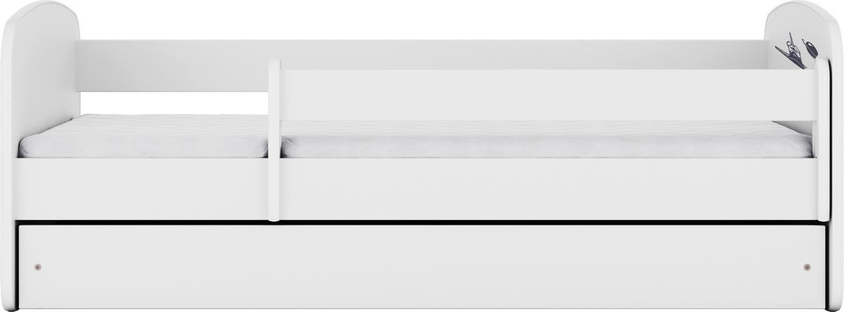 Otroška Postelja Babydreams, Bela, 80x160cm - bela/barve breze, Moderno, tekstil/leseni material (80/160cm) - MID.YOU