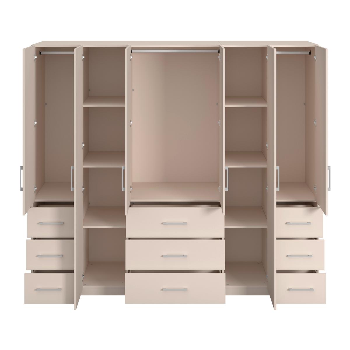 Drehtürenschrank Vivaldi -Exklusiv- - Kaschmir/Chromfarben, Konventionell, Holzwerkstoff/Metall (245/210/55cm) - Mömax