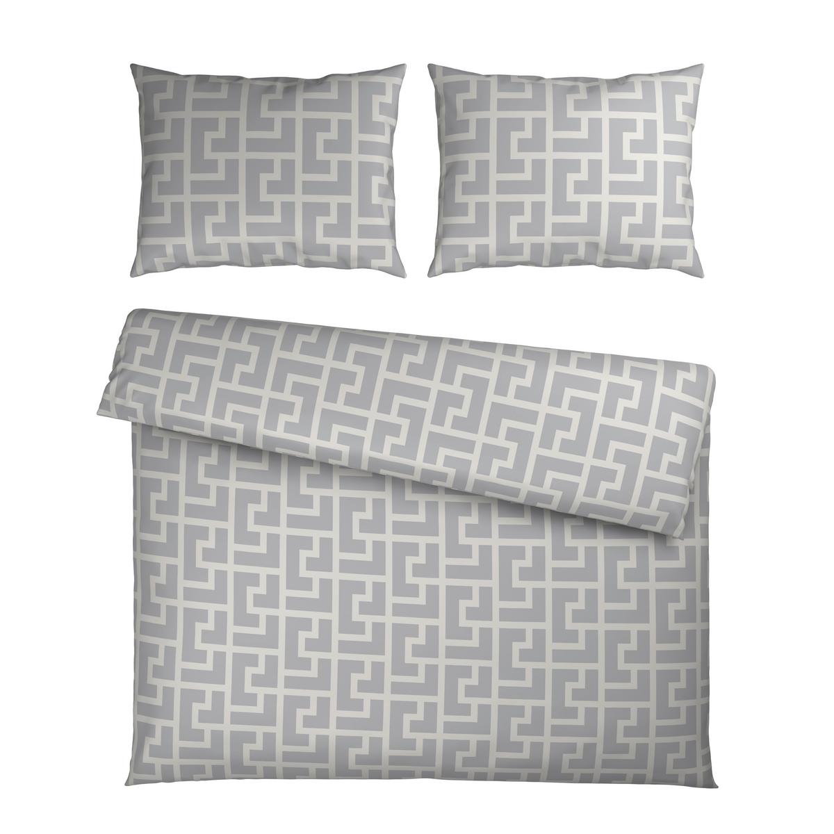 Bettwäsche Mäander XXL Naturfarben ca. 200x220cm - Naturfarben, ROMANTIK / LANDHAUS, Textil (200/220cm) - Mömax