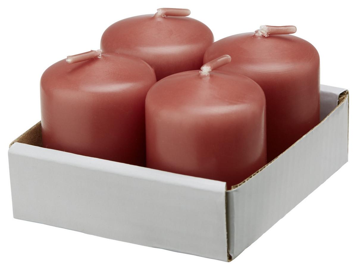 Tömbgyertyaszett Katrinja - sötétbarna/világos rózsaszín, paraffin (3,8/5cm) - Modern Living