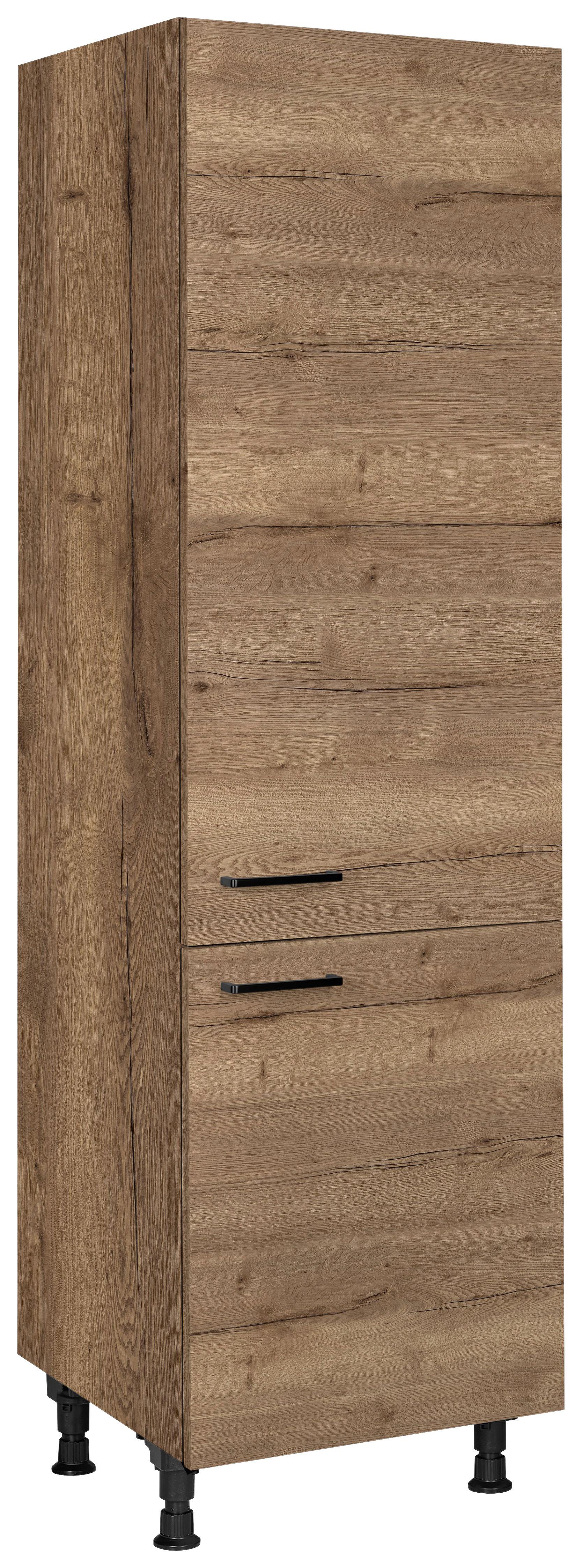Geräteumbauschrank Structura Eiche dunkel - Eiche dunkel/Schwarz, MODERN, Holzwerkstoff/Metall (60/216,6/58cm) - Nobilia