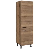 Geräteumbauschrank Structura Eiche dunkel - Eiche dunkel/Schwarz, MODERN, Holzwerkstoff/Metall (60/216,6/58cm) - Nobilia