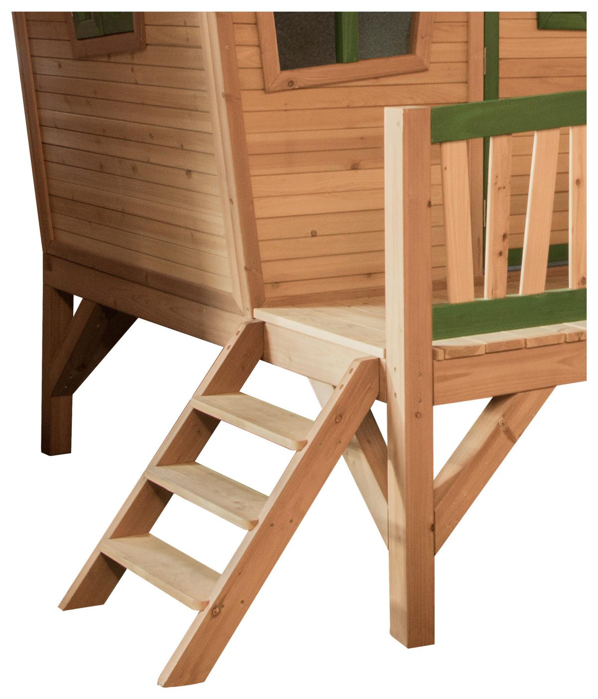 Speilhaus "Emma", Braun, Grün, Weiß - Hellgrün/Braun, KONVENTIONELL, Holz/Kunststoff (123/12,8/152cm) - Ambia Garden