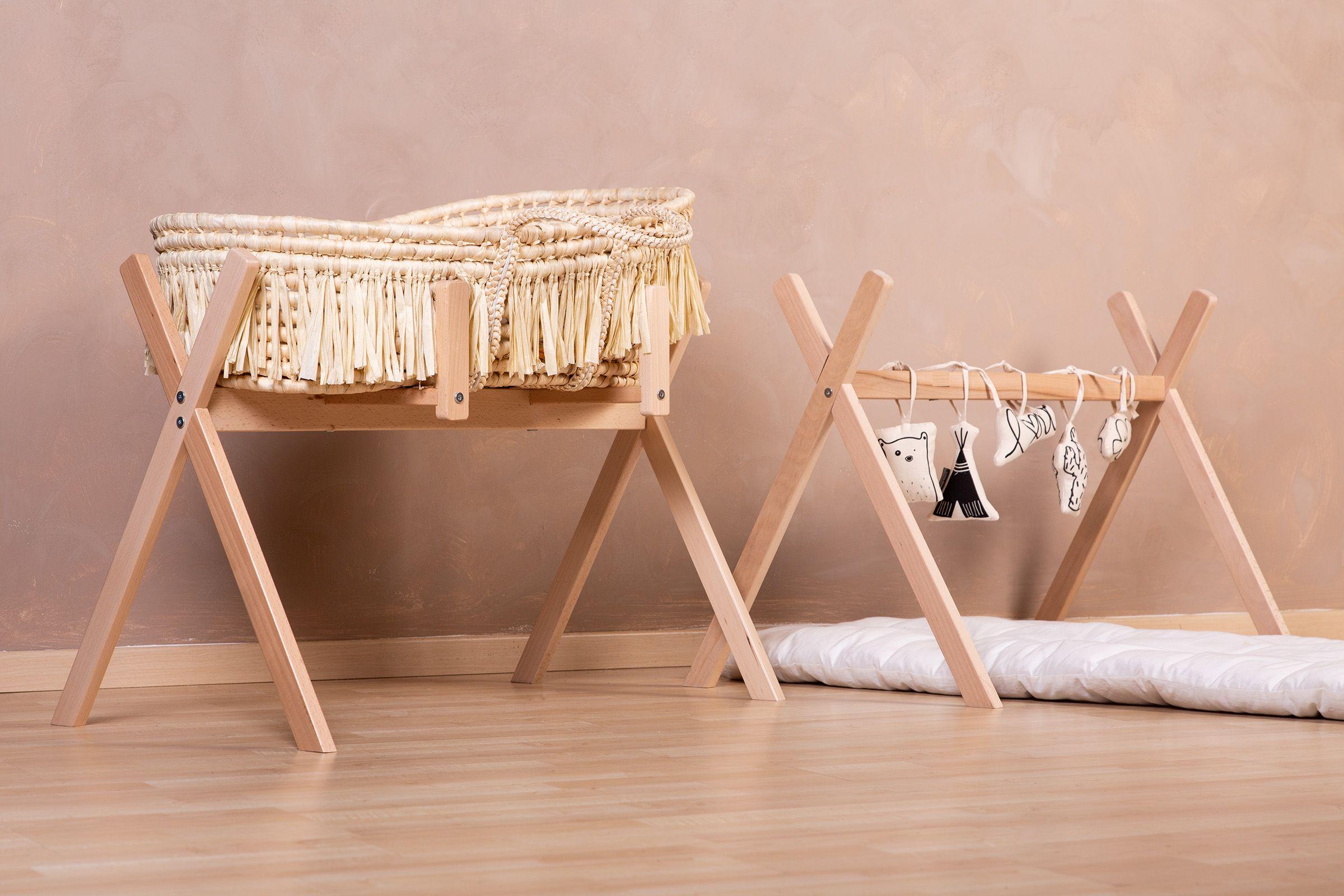 STELAŻ DO KOŁYSKI TIPMBSN - kolor bukowy, Trend, drewno (87/52/60cm) - Childhome