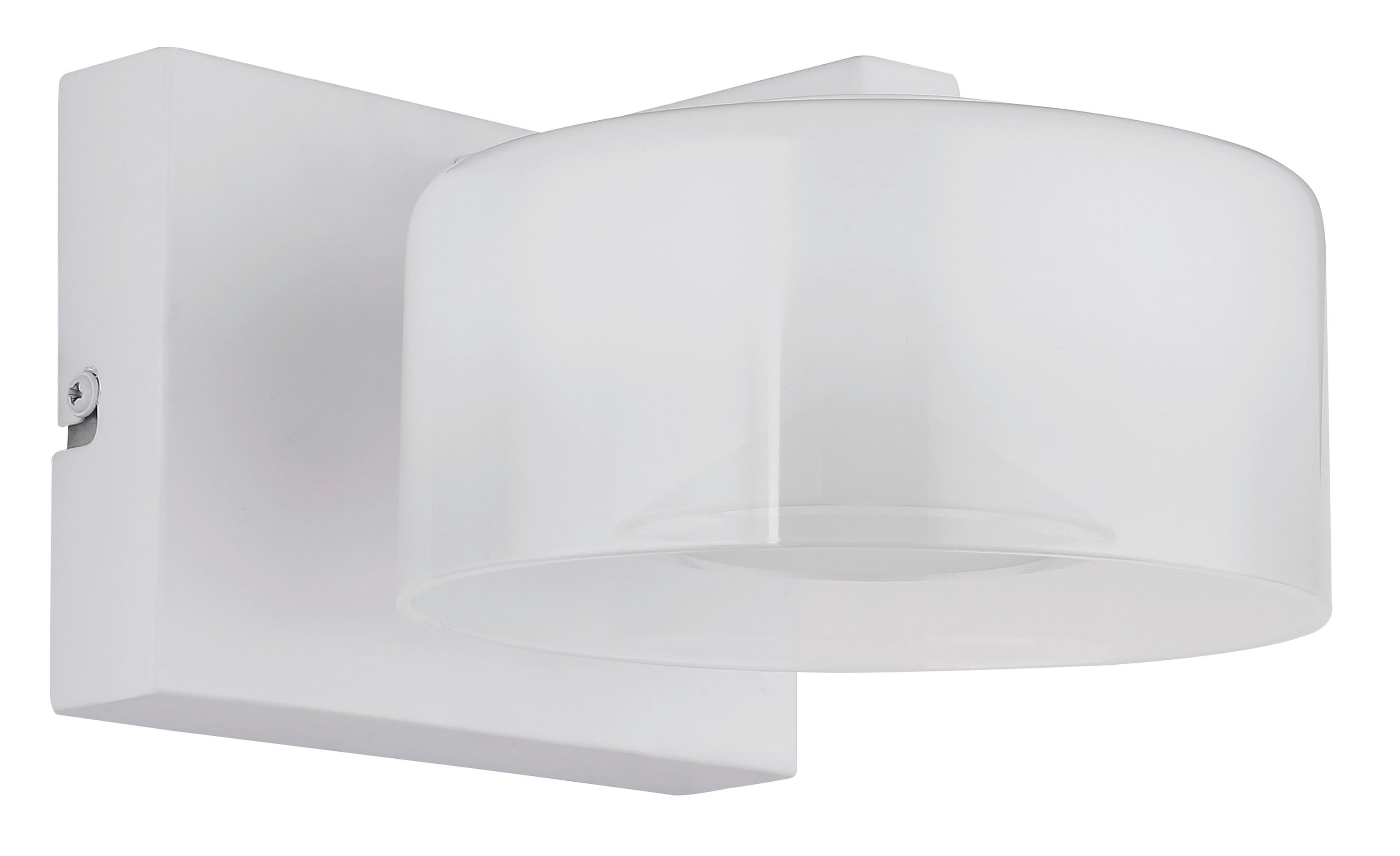 Aplică de perete cu LED Belinda - alb/străveziu, Design, plastic/sticlă (15/19,5/11cm) - Globo