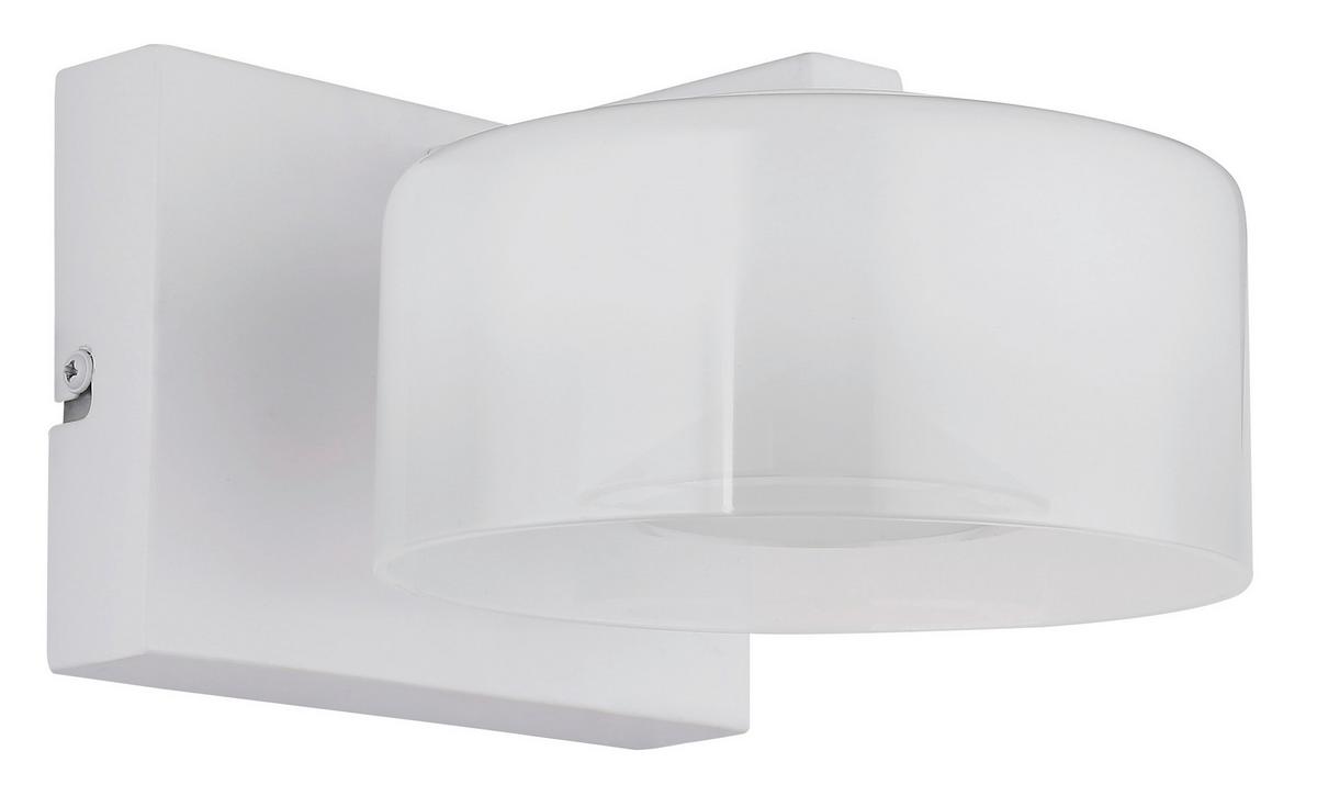 Aplică de perete cu LED Belinda - alb/străveziu, Design, plastic/sticlă (15/19,5/11cm) - Globo