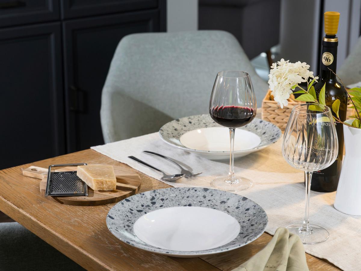 Set Krožnikov Za Testenine Stone Florenz, 4-Delni - siva/bela, Basics, keramika (27cm) - Creatable