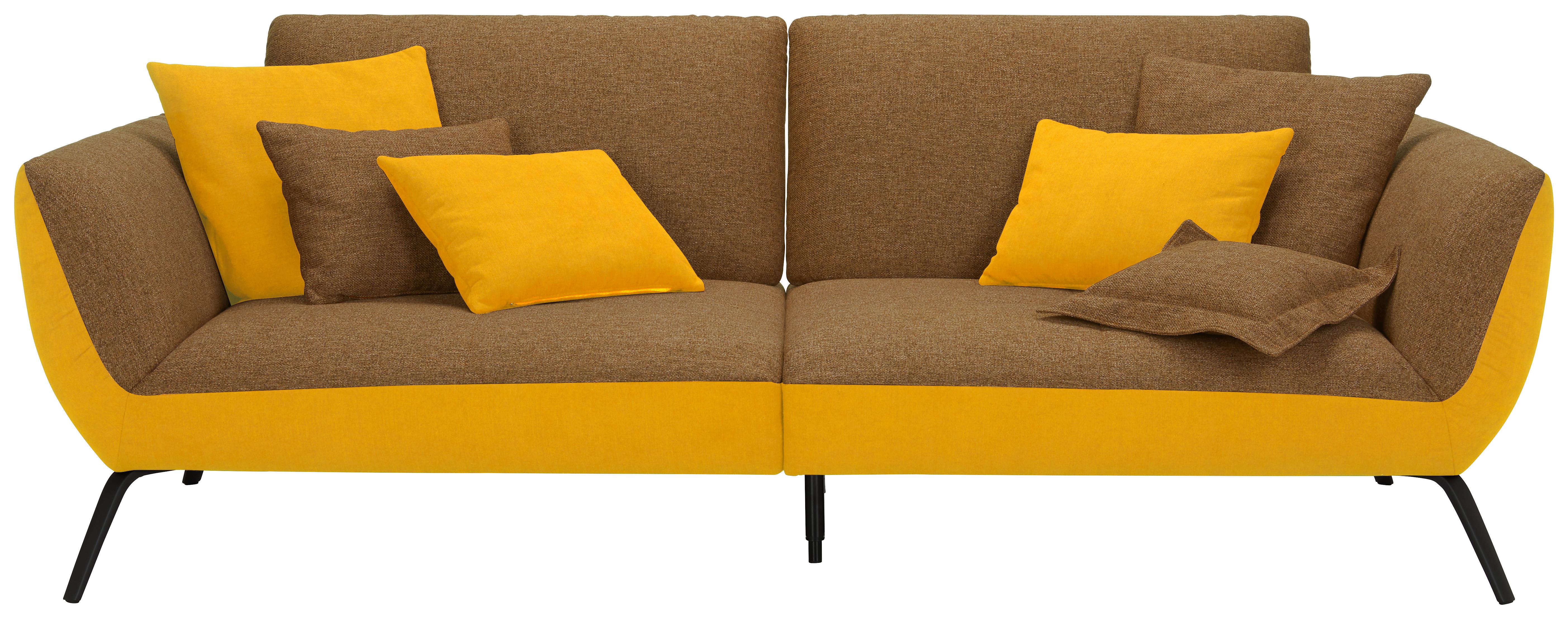 Bigsofa Trendy Senfgelb - Senfgelb/Schwarz, MODERN, Holzwerkstoff (260/93/124cm) - Premium Living