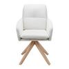 STOL MED ARMSTÖD FINJA - vit/bokfärgad, Modern, metall/trä (59/97/63cm) - Bessagi Home