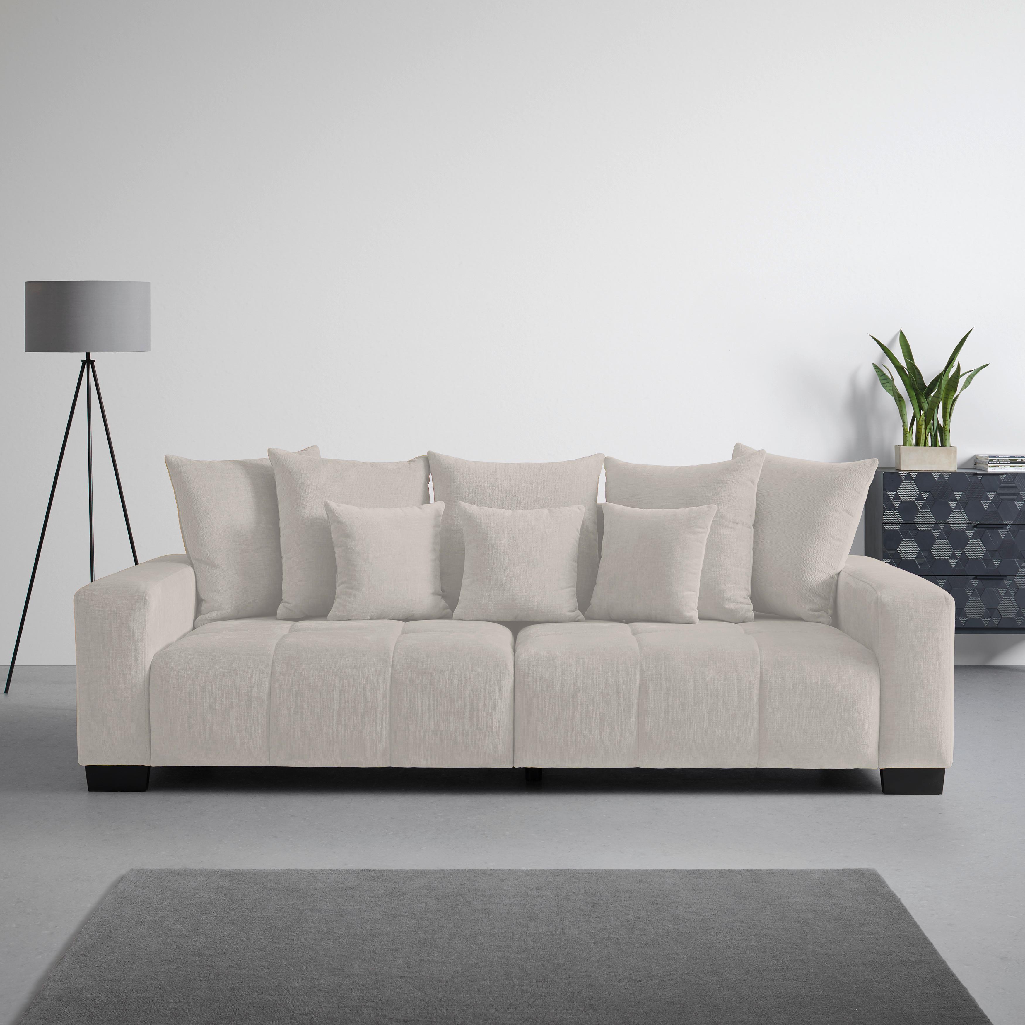 Bigsofa Matteo Creme - Creme/Schwarz, MODERN, Holz (246/93cm) - Based